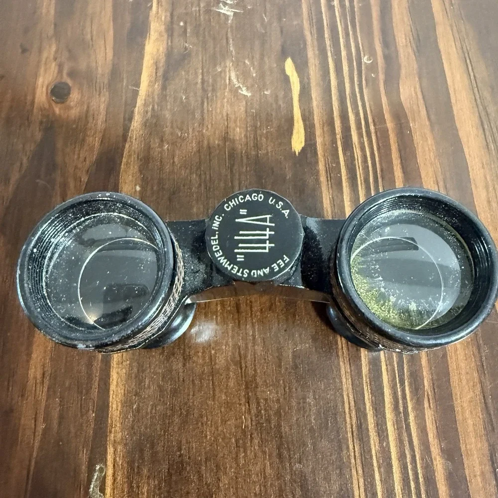Vintage Airguide 44A Mini Field Binoculars With Knurled Decor Pocket‎ Size